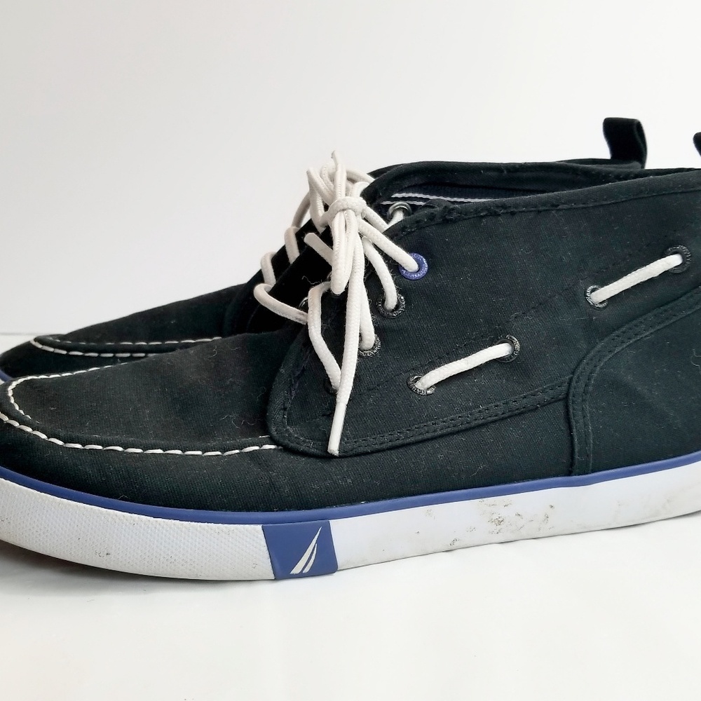 Boys Navy and White Nautica Boat Boots